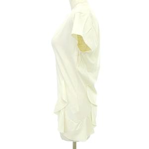 VALENTINO タグ付き フレンチスリーブ カットソー 半袖 フリル ストレッチ 46 10 XL 大きいサイズ 白 オフホワイト U180