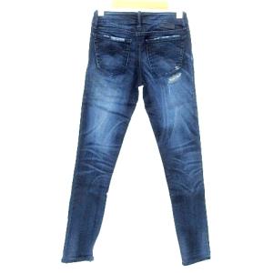 DIESEL 美品 Grupee-Ne ジョグジーンズ スキニー デニム パンツ ダメージ&リペア加工 23 XS インディゴ U90 A0425