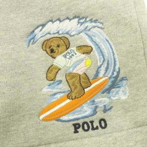 POLO RALPH LAUREN 近年 ポロベア ハーフパンツ スエット ショーツ 裏起毛 XL グレー U30