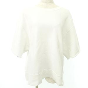 美品 カットオフ 半袖 スウェット トレーナー F フリー 白 ホワイト U180 A0428