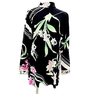 PARIS STUDIO チュニック 蘭柄 2 ブラック