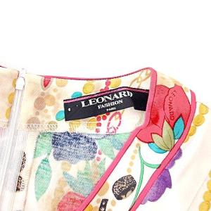 LEONARD Fashion 90S カットソー 半袖 バックジップ Vネック アクセサリー柄 LL 白 ホワイト IBO39