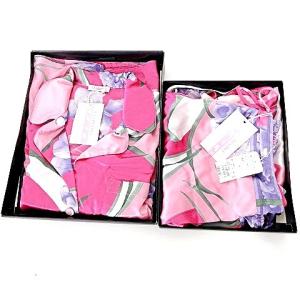 Fashion パジャマ 上下セット LINGERIE シルク ナイトウェア 42 ピンク