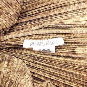 PLEATS PLEASE ISSEY MIYAKE ベスト ジップアップ ハイネック エスニック柄 L ブラウン