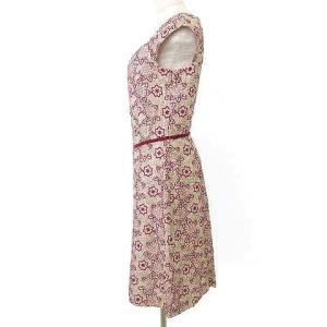 TOCCA 刺繍 ワンピース ひざ丈 エンブロイダリー ノースリーブ 0 ピンク IBO39