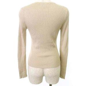 TOCCA シルク ニット カーディガン 長袖 リブ スリム カットソー M ベージュ IBO39