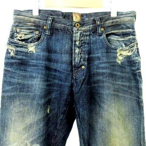 Prps デニム パンツ ダメージ ヴィンテージ加工 ボタンフライ ストレート インディゴ IBO39 A0429