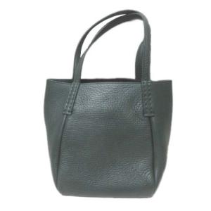 HIROFU トートバッグ 皮革 型押し ハンドバッグ 緑 グリーン U90 X