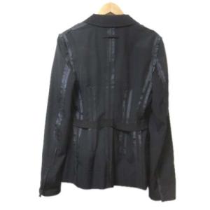 Jean Paul GAULTIER FEMME ジャケット 1B リボン 黒 ブラック ウール 背抜き 42 Lサイズ相当 NGA35 X