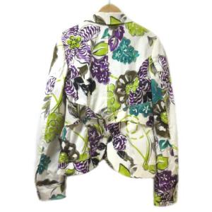 ETRO ジャケット テーラード 花柄 2B 白 ホワイト 42 Lサイズ相当 コットン NGA35 X