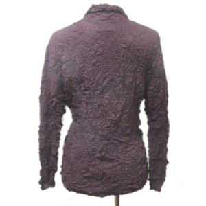 ISSEY MIYAKE シワ加工 長袖 カットソー ハイネック ボルドー L NGA35 X