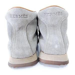 HERMES クイック チャッカ ブーツ スニーカー スエードレザー 36 グレー