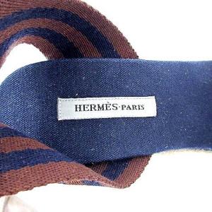 HERMES マルジェラ期 サンダル フールトゥ ウェッジソール レースアップ 革紐 38 24cm 紺 ネイビー 茶 ブラウン IBO39