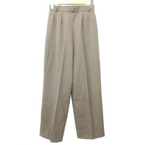 YVES SAINT LAURENT ヴィンテージ ツータック スラックス パンツ ハイウエスト フランス製 36 カーキ系 IBO39