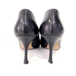 MANOLO BLAHNIK パンプス レザー ポインテッドトゥ イタリアンヒール 37 23.5cm 黒 ブラック IBO39