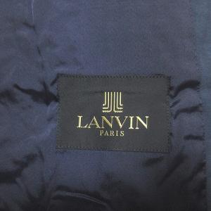 LANVIN テーラードジャケット シングル シルク 2B 背抜き 紺 ネイビー R48-45 胸ポケット NGA35 X