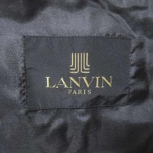 LANVIN テーラードジャケット シングル ウール カシミヤ混 厚手 黒 ブラック 2B 背抜き R48-45 胸ポケット NGA35