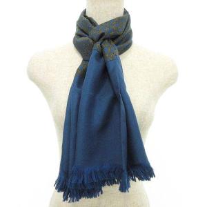 HERMES マルジェラ期 ストール シルク フリンジ ネイビー