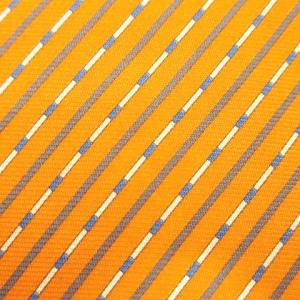 HERMES 美品 ストライプ ネクタイ シルク レギュラータイ フランス製 ビジネス パーティー オレンジ IBO39