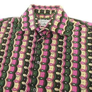 Emilio Pucci for chesa 70's  ヴィンテージ 長袖 シャツ 総柄 ワイドカラートップス 12 Lサイズ マルチカラー IBO39