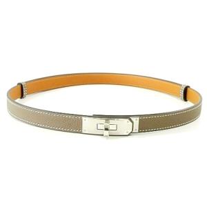 HERMES 20年製 ベルト ケリー エプソン エトゥープ レザー グレージュ