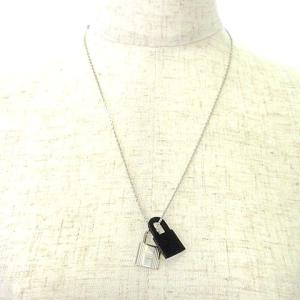 HERMES D刻印 オーケリー PM ネックレス カデナモチーフ メタル ヴォースイフト レザー シルバー 黒