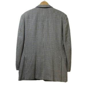 Aquascutum テーラードジャケット 千鳥格子 テーラード シングル 2B ウール 黒 白 ベージュ AB6 サイドベンツ 胸ポケット OKZ