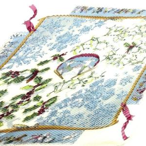 HERMES カレ90 NEIGE D'ANTAN 去年の雪 プリーツ スカーフ シルク ホワイト