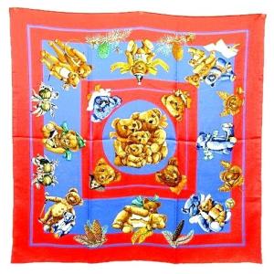 カレ90 CONFIDENTS DES COEURS 心の友 スカーフ シルク レッド