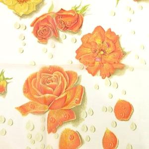 HERMES 美品 大判 ストール シルク  LA ROSEE Anne Gavarni 薔薇の雫 バラ 花 シアー ベージュ U180