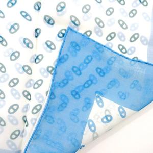 HERMES タグ付き カレ70 スカーフ シルク シェーヌダンクル 総柄 グリーン ブルー U180 A0518