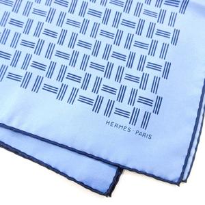 カレ70 スカーフ シルク H総柄 ブルー