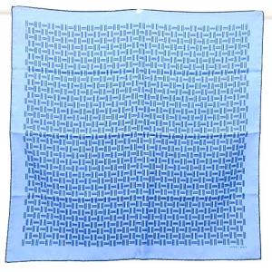 HERMES カレ70 スカーフ シルク H総柄 ブルー