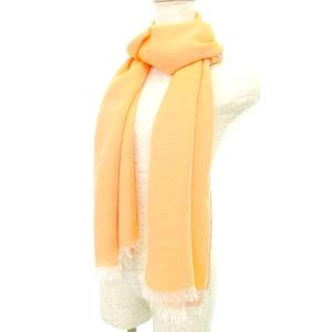 美品 マルジェラ期 シルク ストール フリンジ H柄 オレンジ系 ソルベカラー U180 A0519