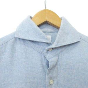 Finamore ホリゾンタルカラー ネルシャツ 長袖 カッタウェイ カジュアル トップス イタリア製 16