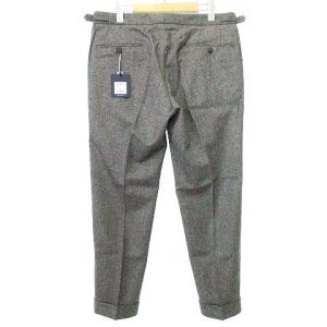 INCOTEX タグ付き ウール スラックス スリムフィット シングルタック パンツ カジュアル 50 グレー U90