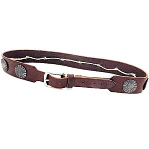 visvim レザーベルト 1stモデル シェルコンチョ CONCHO BELT ネイティブ W32 茶