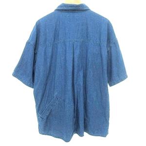 REMI RELIEF ×ショット Schott × アンカットバウンド ユーティリティ半袖シャツジャケット M 青 インディゴ ブルー U90 A0601