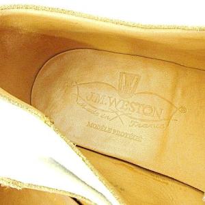 J.M.WESTON カジュアル ドレスシューズ ヌバックレザー キャンバス 5D 23cm ベージュｘ白 ホワイト IBO40