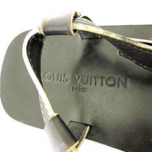 LOUIS VUITTON サンダル クロス ストラップ MO1015 レザー 8 26cm 茶 ダークブラウン IBO40