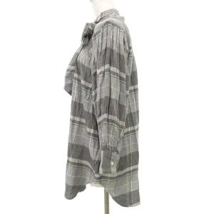 POLO RALPH LAUREN 21ss タグ付き チェック ブラウス チュニック 長袖 リボン オーバーサイズ M グレー GY09