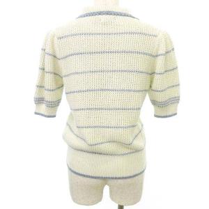 POLO RALPH LAUREN 近年 ニット ポロシャツ 半袖 リネン混 サマーニット ボーダー トップス カットソー S