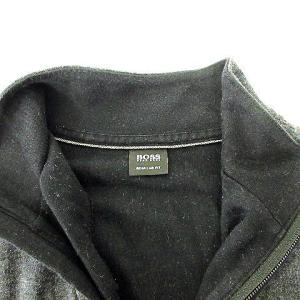 HUGO BOSS ハーフジップ カットソー 長袖 Tシャツ ハイネック XL チャコールグレー GY09
