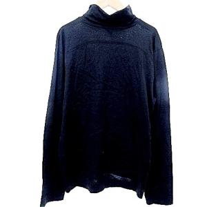 HUGO BOSS タートルネック カットソー 長袖 Tシャツ ハンドステッチ XL 黒 ブラック GY09