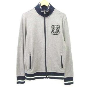 スウェット ブルゾン ワッペン ラインリブ ジャケット XS グレー GY09
