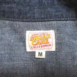 SUGAR CANE デニム ウエスタンシャツ 長袖 紺 ネイビー 空環仕上げ M コットン スナップボタン 胸ポケット OKZ X