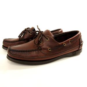デッキシューズ レザー USA 靴  7 25?p相当 こげ茶 ブラウン U90