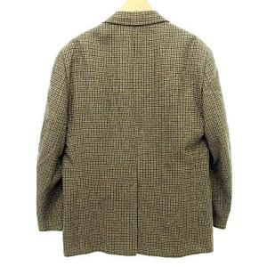 Brooks Brothers テーラードジャケット 段返り3B アルパカ混 千鳥格子 オーダーメイド 高級 ウール L 茶 ブラウン U180