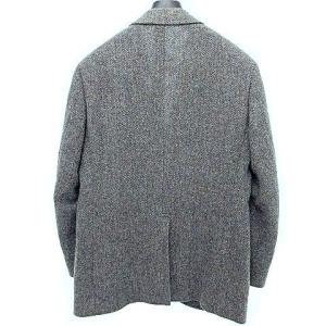 Brooks Brothers ｘハリスツイード テーラードジャケット Cambridge 段返り3B 高級 ウール EU47 M-L グレー U180