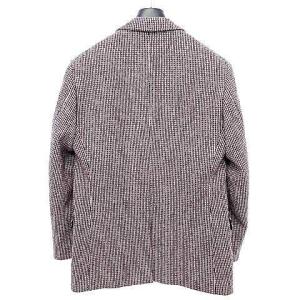 Brooks Brothers ｘハリスツイード 近年 テーラードジャケット 段返り3B チェック柄 オーダーメイド 高級 ウール M 赤 レッド U180